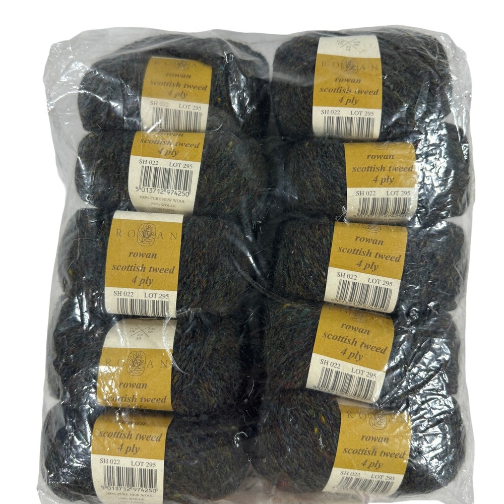 Rowan Scottish Tweed 4 Ply Yarn 10 Skeins 100% Pure New Wool Shade 022 Lot 295
